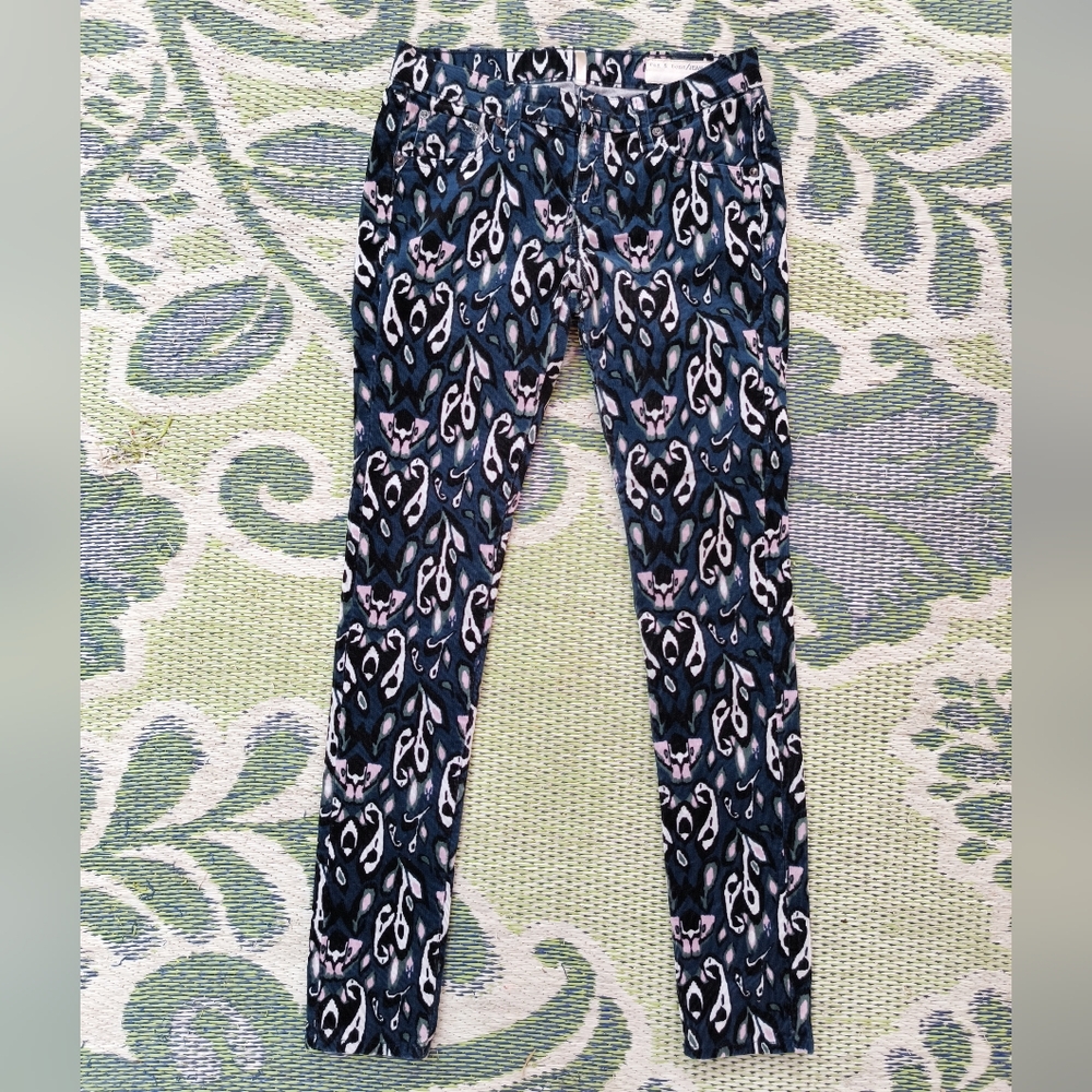 Rag & Bone skinny fit ikat print corduroy pants Women's Size 26 Waist